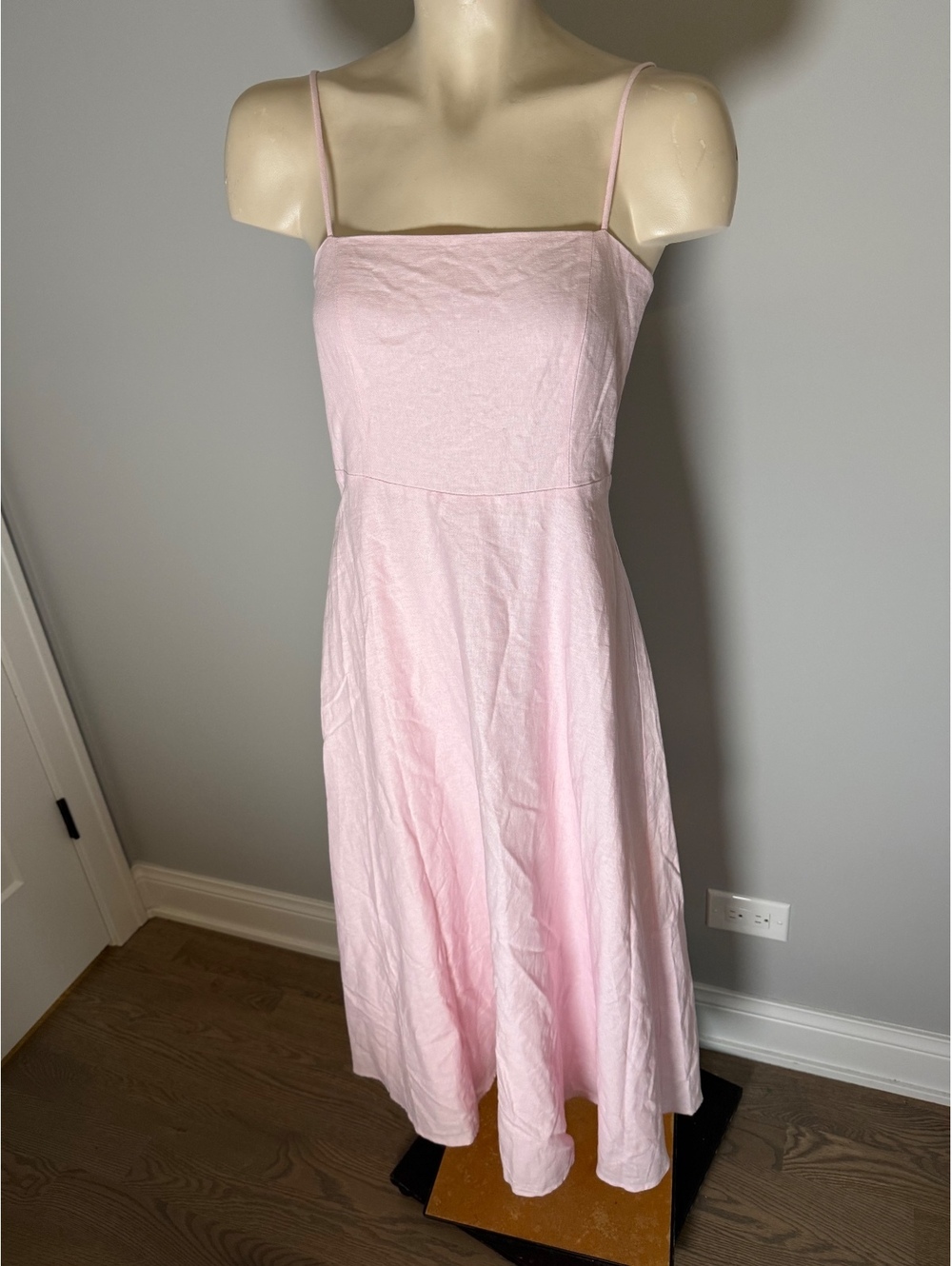 WAYF Pink Midi Dress with Adjustable Straps